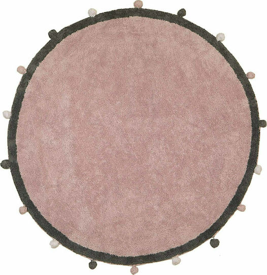 Baby Adventure Χειροποίητο Παιδικό Χαλί Βαμβακερό Pink/Grey Στρογγυλό με Διάμετρο 150cm Baby Adventure Χειροποίητο Παιδικό Χαλί Βαμβακερό Pink/Grey Στρογγυλό με Διάμετρο 150cm