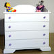 Nora Baby Dresser with 4 Drawers White 95x50x99cm