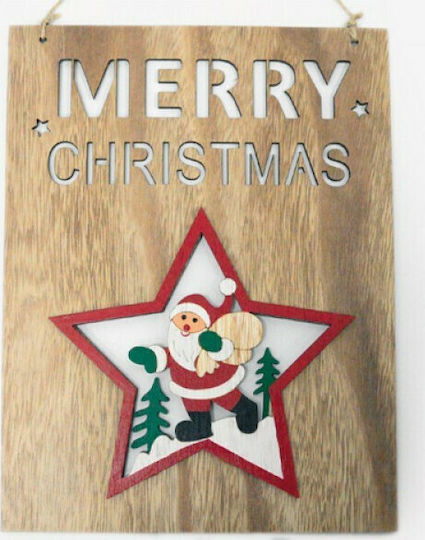 Faitakis Pack Christmas Wooden Figure Sign Brown Height 26cm