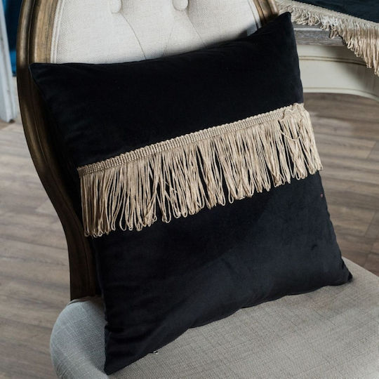 Teoran Teoran Dekorativer Kissenbezug Velvet Mit Quasten 06 45x45cm
