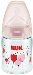 Nuk Plastikflasche First Choice Plus Temperature Control Gegen Koliken mit Silikonsauger für 0-6 Monate Pink Blumen 150ml 1Stück 10.743.889