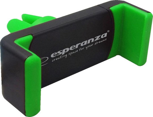 Esperanza Βάση Κινητού Αυτοκινήτου Smartphone Car Air Holder Black/Green με Ρυθμιζόμενα Άγκιστρα