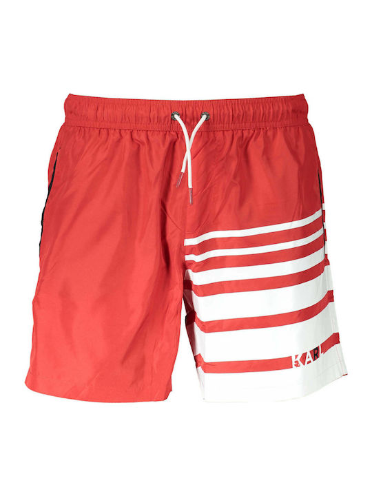 Karl Lagerfeld Men's Swimwear Bermuda Red Striped