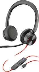 Poly Blackwire 8225 On Ear Multimedia Headphone with Microphone USB-A