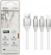 SGL Regular USB to Lightning / Type-C / micro USB 1.2m Cable White (194796)