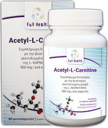 Full Health Acetyl-L-Carnitine 500mg cu Gust Unflavoured 60 capsule veget
