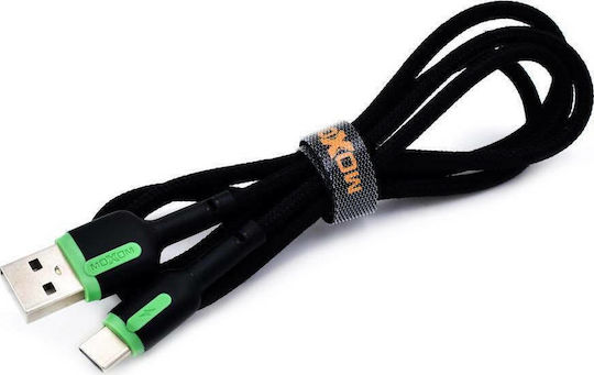 Moxom MX-CB52 Braided USB 2.0 Cable USB-C Male - USB-A Green 1m