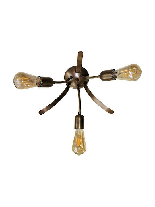 DITS Lighting Πλαφονιέρα Οροφής 35εκ. Μπρούτζινη με Ντουί E27