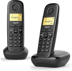 Gigaset A270 Cordless Phone (2-Pack) with Speaker Black