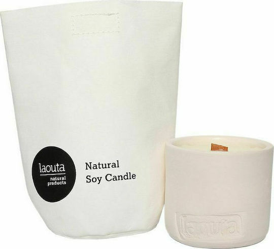 Laouta Natural Products Aromatic Soy Candle in Jar with Pomegranate Scent 200g