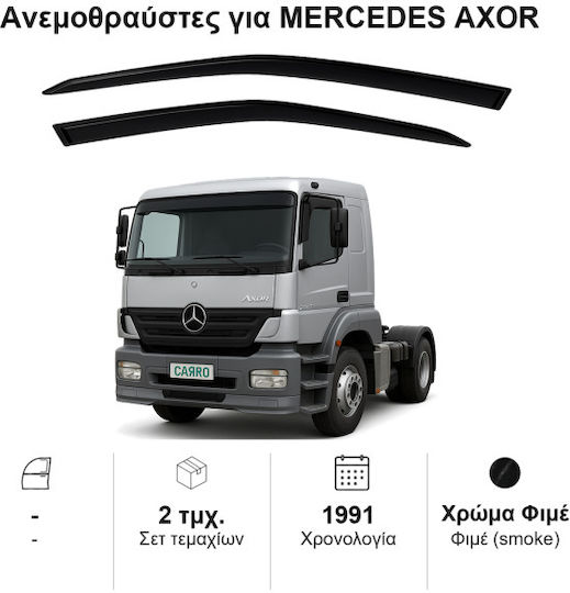 Heko Σετ Ανεμοθραύστες Φορτηγού Μπροστινοί Σκούρο Φιμέ για Mercedes-Benz Axor 2D 2001 / 817 2D 1991 2τμχ