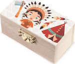 Christening Favor with Box Σεντούκι Ινδιάνος made of Wood 48pcs