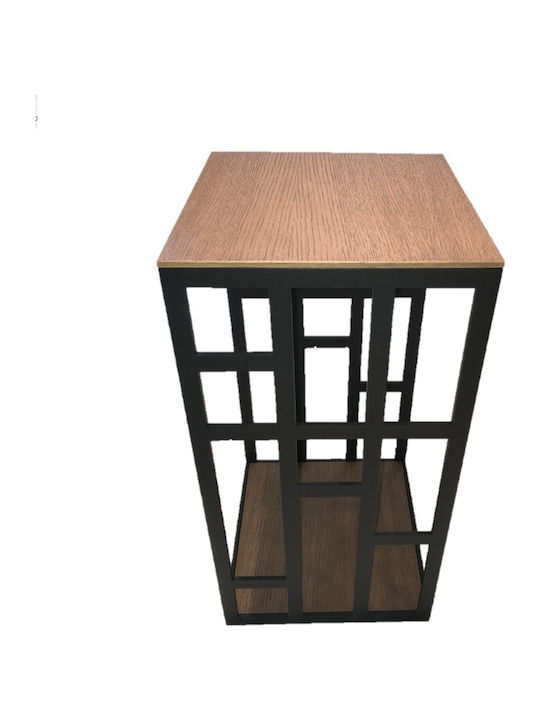 Square Side Table made of Solid Wood Brown L30xW30xH60cm