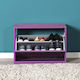 Holz Schuhschrank mit 2 Regalen Purple L60xW30xH42cm