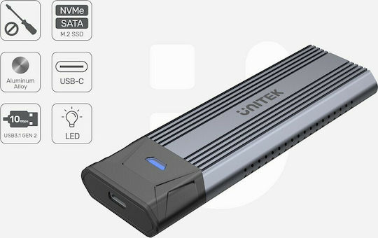 Unitek SolidForce Θήκη για Σκληρό Δίσκο M.2 PCI Express με σύνδεση USB 3.1