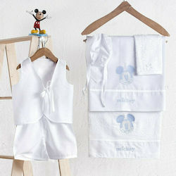 Disney Baptism Towel Set Mickey Mouse Λευκό