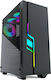 Gembird Fornax 2000 RGB Gaming Midi Tower Κουτί Υπολογιστή Μαύρο