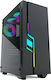 Gembird Fornax 2000 RGB Gaming Midi Tower Computer Case Black