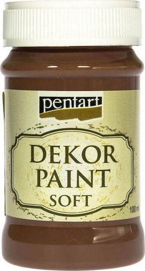 Pentart Dekor Paint Soft Chalk Paint Colour Brown 100ml 10410