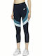 4F Women's Capri Running Legging High Waisted Navy Blue