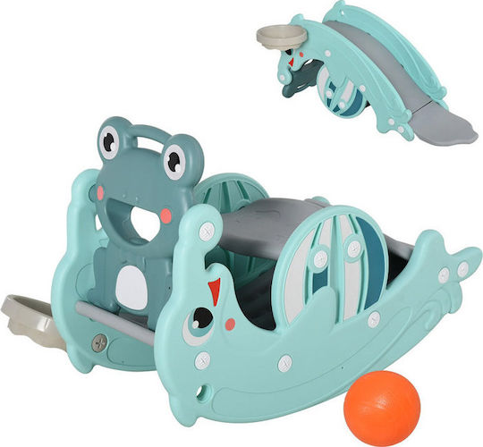 HomCom Schaukelspielzeug Frosch für ein Gewicht bis zu 25kg Türkis