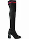 Favela Over the Knee High Heel Women's Boots Black