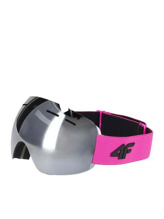 4F Ski & Snowboard Goggles Kids Pink with Lens in Gray Color