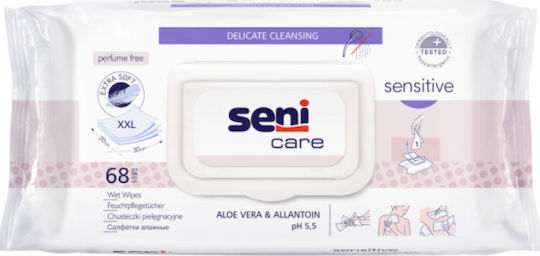 Seni Wet Wipes Sensitive για το Πρόσωπο & το Σώμα 68τμχ
