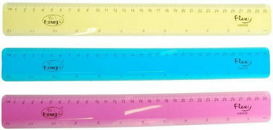 Next Rigla Plastic Transparent 30cm Flexi (Culori diverse)