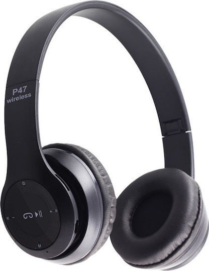 P47 Wireless BT On Ear Ακουστικά Μαύρα