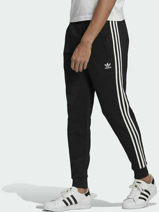 Adidas Adicolor Classics 3-Stripes Παντελόνι Φόρμας με Λάστιχο Fleece Μαύρο