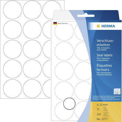Herma Round Small Adhesive Transparent Label 32mm 240pcs 2277