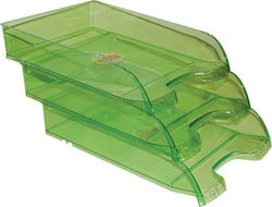 Ark Transparent Filing Tray Plastic Green 34.5x25.5x6.5cm