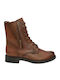 Leather Women's Ankle Boots Tabac Brown