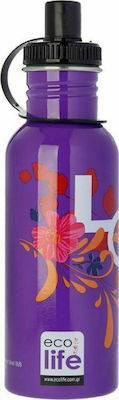 Ecolife Kids Stainless Steel Water Bottle Purple 600ml