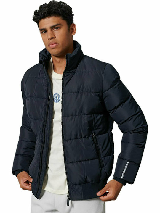 Superdry Ανδρικό Χειμωνιάτικο Μπουφάν Puffer Navy Μπλε