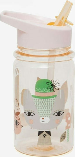 Petit Monkey Kids Water Bottle Plastic with Straw 360ml