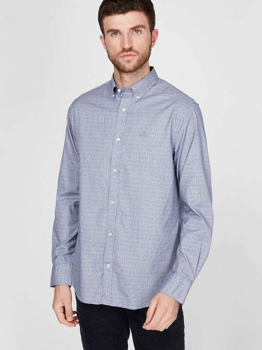 Gant Pinpoint Oxford Men's Shirt Long Sleeve Blue