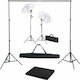vidaXL Studio Photography Kit with Background Lamps Umbrellas Umbrella for Studio