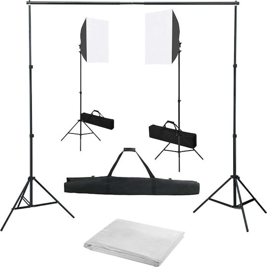 vidaXL Kit Foto- und Videobeleuchtungsset 24W Mit Softbox und Stativ
