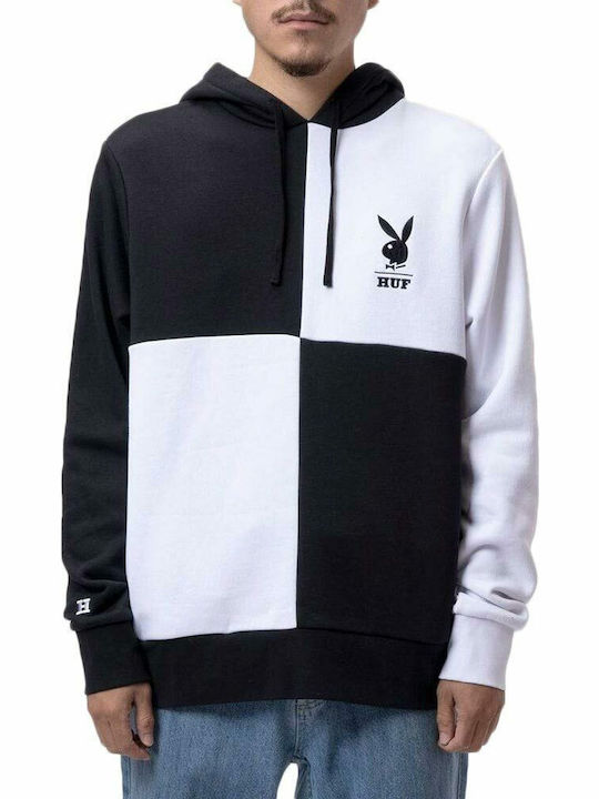 X Playboy Color Block Hanorac cu Glugă Negru