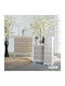 Chest of Drawers of Solid Wood with 4 Drawers Natural Beige - Mint 80x40x80cm