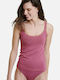 Walk Women's T-Shirt with Spaghetti Strap Dark Pink