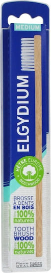 Elgydium Wood Toothbrush Οδοντόβουρτσα Medium Μπεζ-Λευκό
