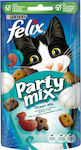 Purina Felix Party Mix Gustări Delicioase cu Somon cu somon, cod și păstrăv pentru Pisici adulte 60gr