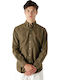 Long-sleeved Cotton Shirt Khaki