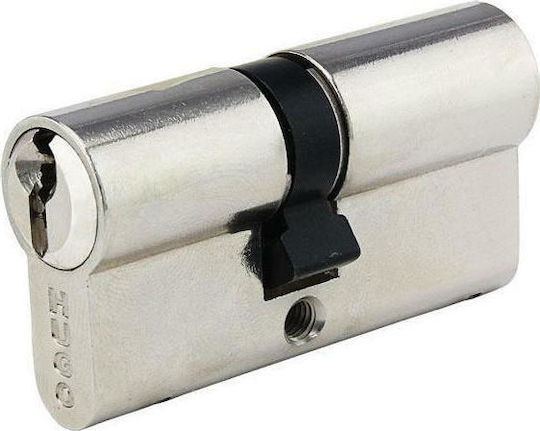 Hugo Locks Κύλινδρος Κλειδαριάς Ασφαλείας 75mm (30-45) με 3 Κλειδιά Ασημί
