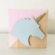 Wooden Decorative Cube - Unicorn