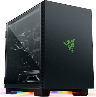 Razer Tomahawk Mini-ITX Gaming Midi Tower Computer Case with Window Panel and RGB Lighting Black