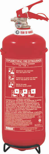 Mobiak Portable Dry Chemical Fire Extinguisher 3kg with Stand Μεταλλική